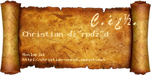 Christian Árpád névjegykártya